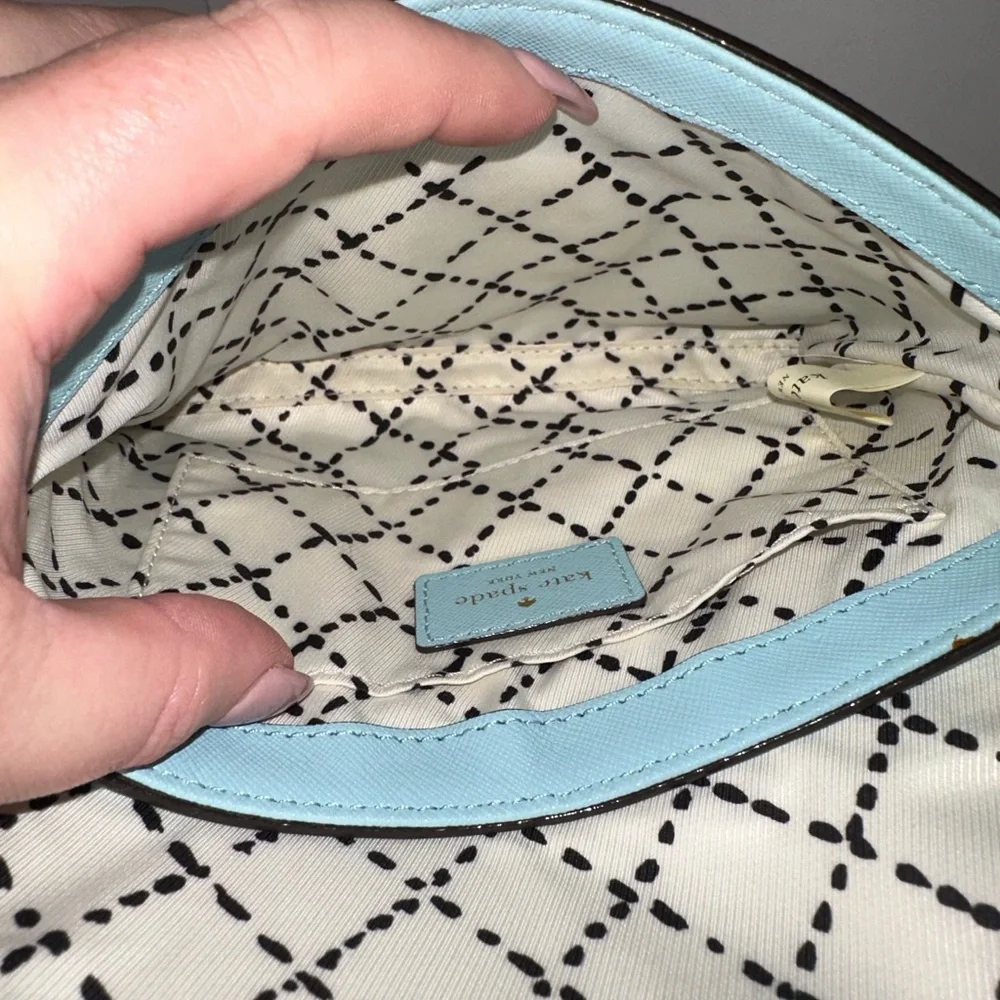 Kate Spade EUC Hydrangea Blue Saffiano Leather Newbury Lane Sally Crossbody